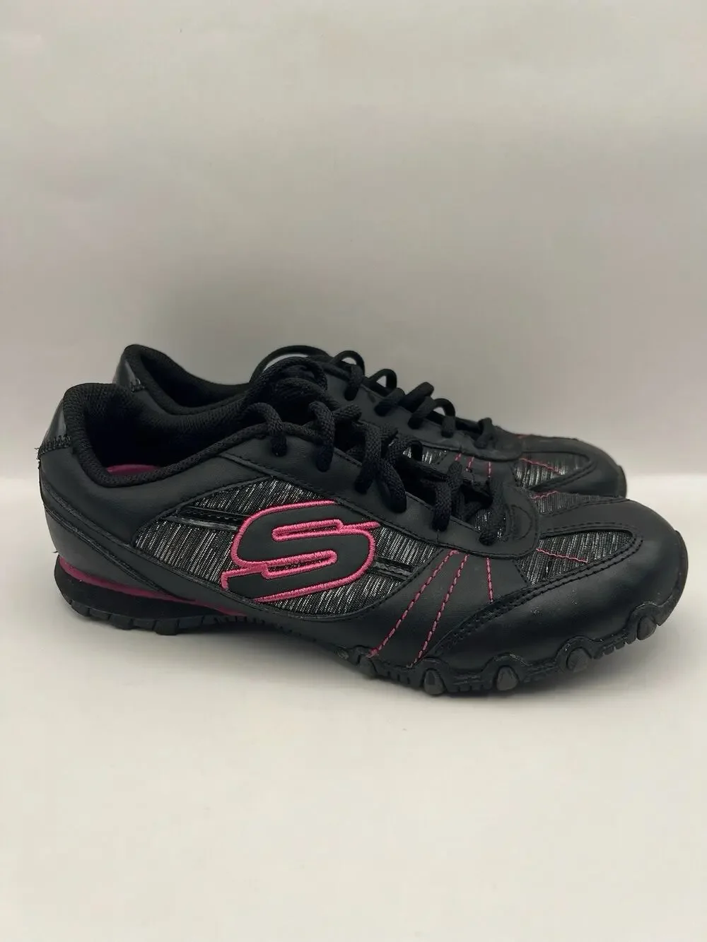 Skechers Bikers Lite Black And Pink Sneakers Women Size 7